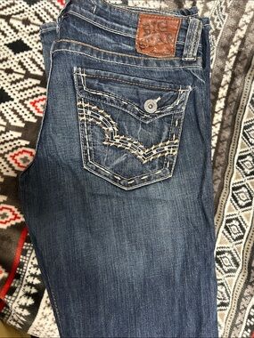 Big Star Women's Blue Denim Jeans with Embroidered Pocket